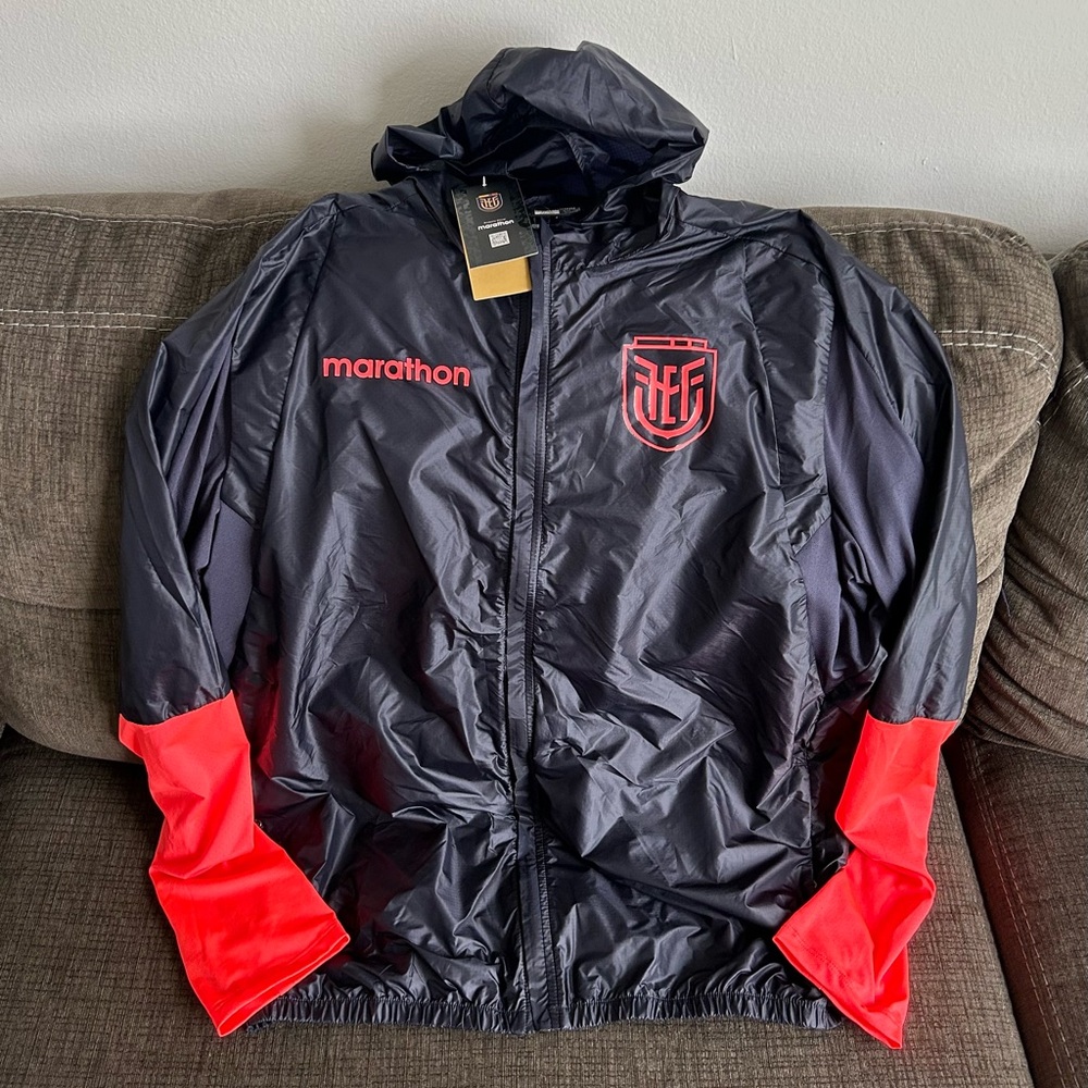 Marathon Authentic Ecuador National Team Windbreaker Raining Jacket Men’s Sz: XL